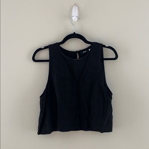 Open back black tank